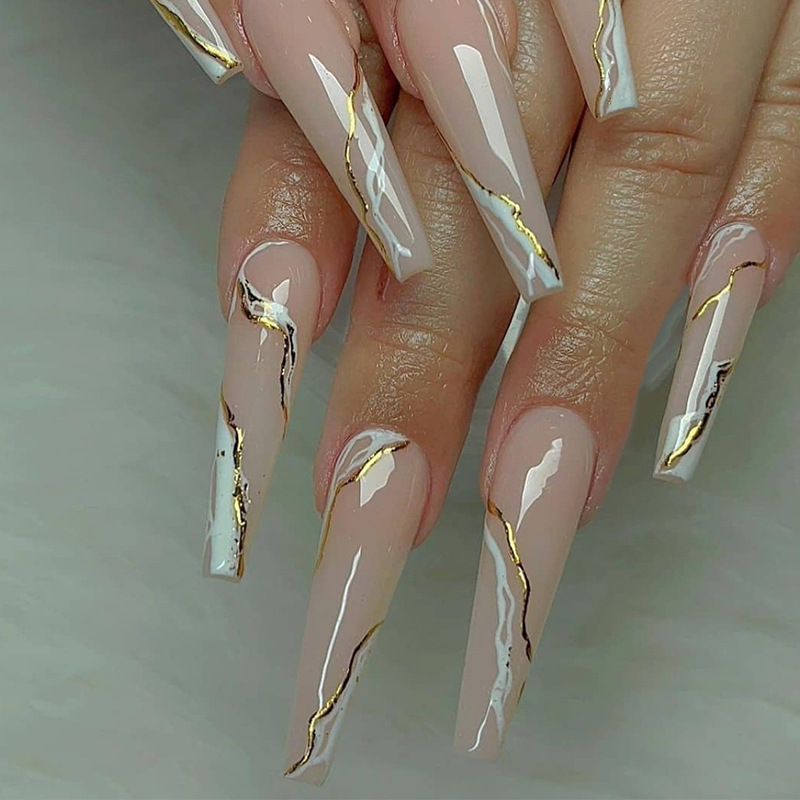 Super long nail stickers ballet manicure wearable nails detachable finished manicure