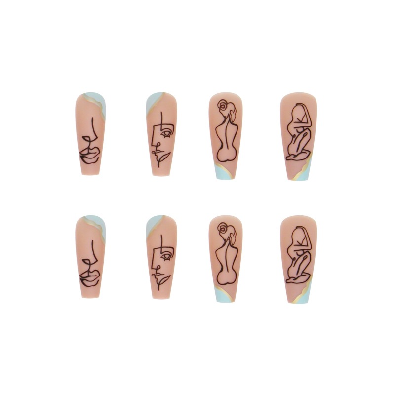 Fake Nails Wearing A Finished Nail Piece Full Paste Long European and American Ballet Nails