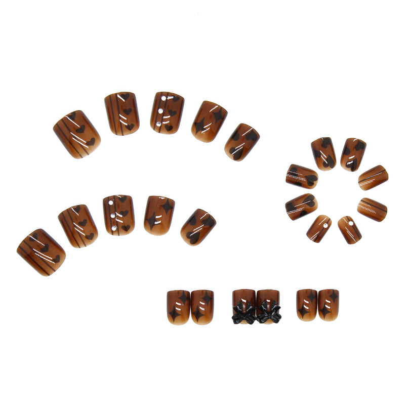 Fake Nails 2 Minutes Nail Art Short Detachable 24 Pieces