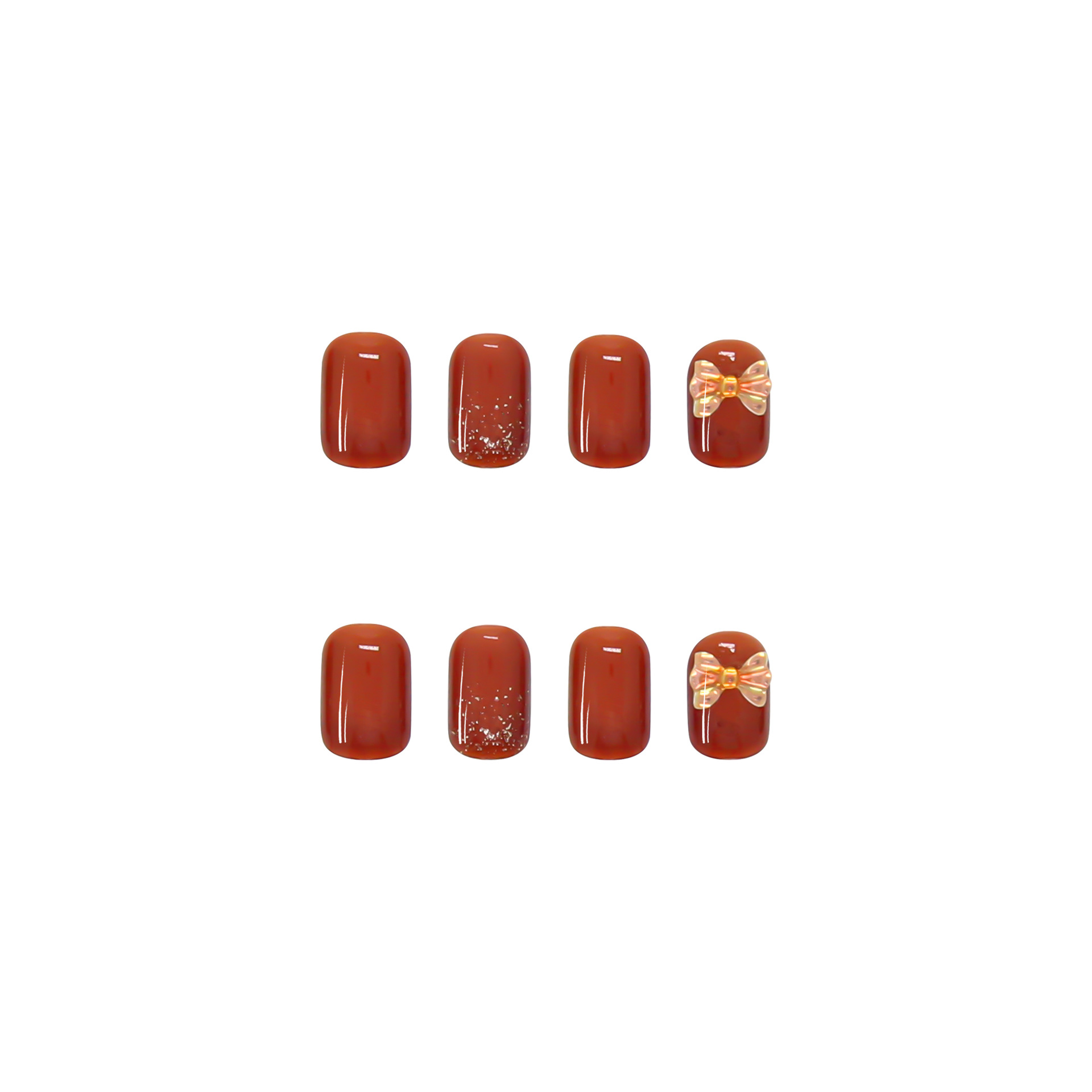 Nail Patch Short Nail Sticker Caramel Pumpkin Aurora Butterfly Fake Nail Finished