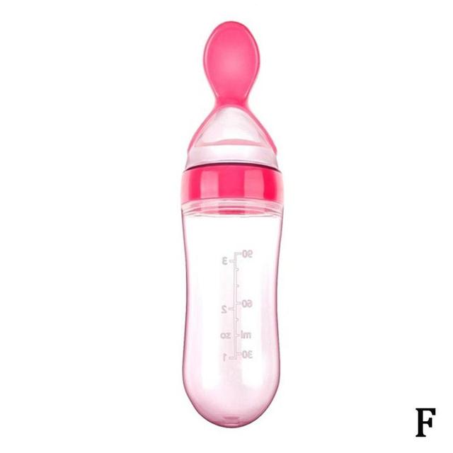Baby Rice Cereal Bottle Baby Silicone Milk Bottle Squeeze Spoon Child Food Supplement Bottle Rice Cereal Spoon Rice Cereal
