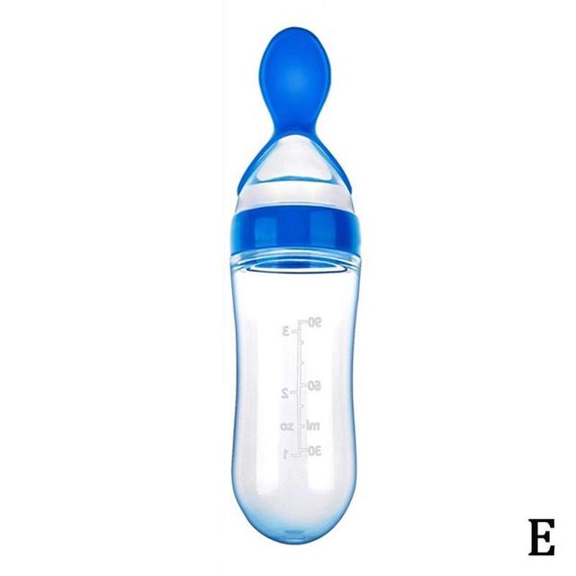 Baby Rice Cereal Bottle Baby Silicone Milk Bottle Squeeze Spoon Child Food Supplement Bottle Rice Cereal Spoon Rice Cereal