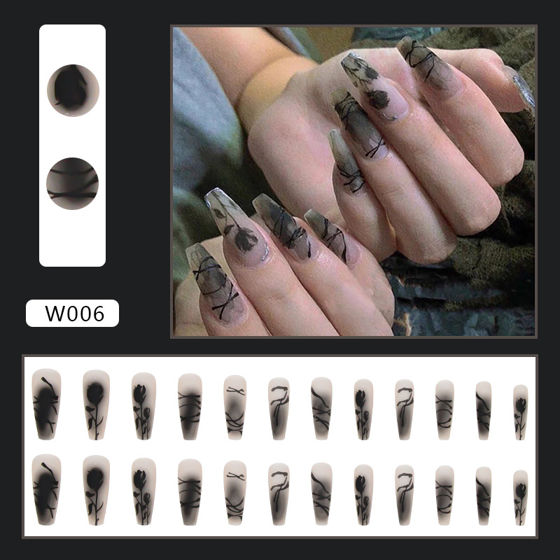 Removable long ballet European and American frosted fake nail manicure stickers