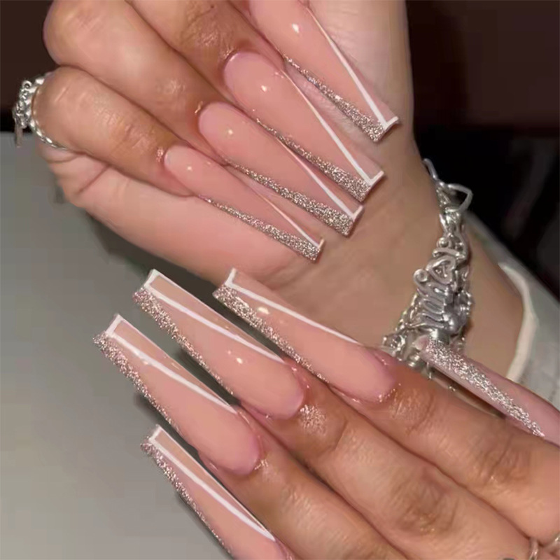 Nail Art Fake Nails Long Ballet Shiny Fragments Seamless Nails New Wearing Nails