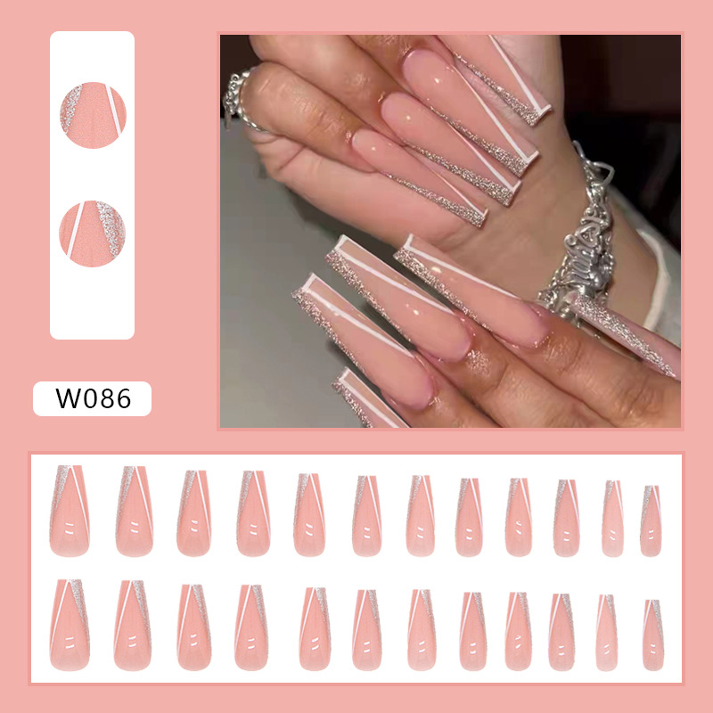 Nail Art Fake Nails Long Ballet Shiny Fragments Seamless Nails New Wearing Nails