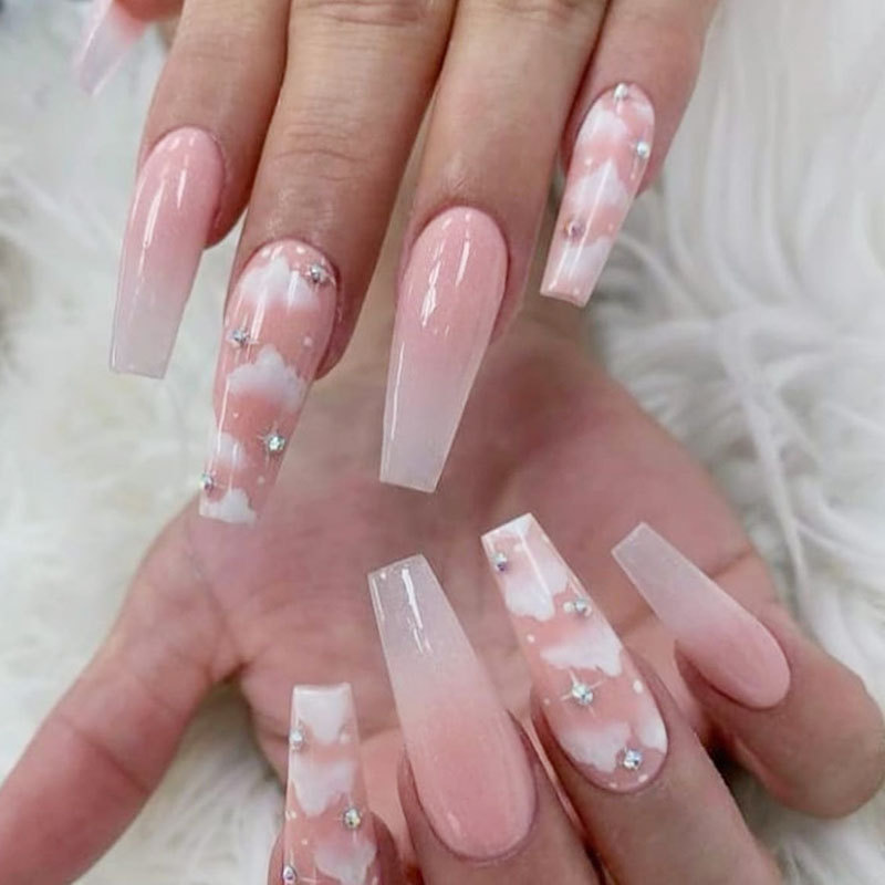 Nail piece nail piece sticker finished detachable European and American long ballet