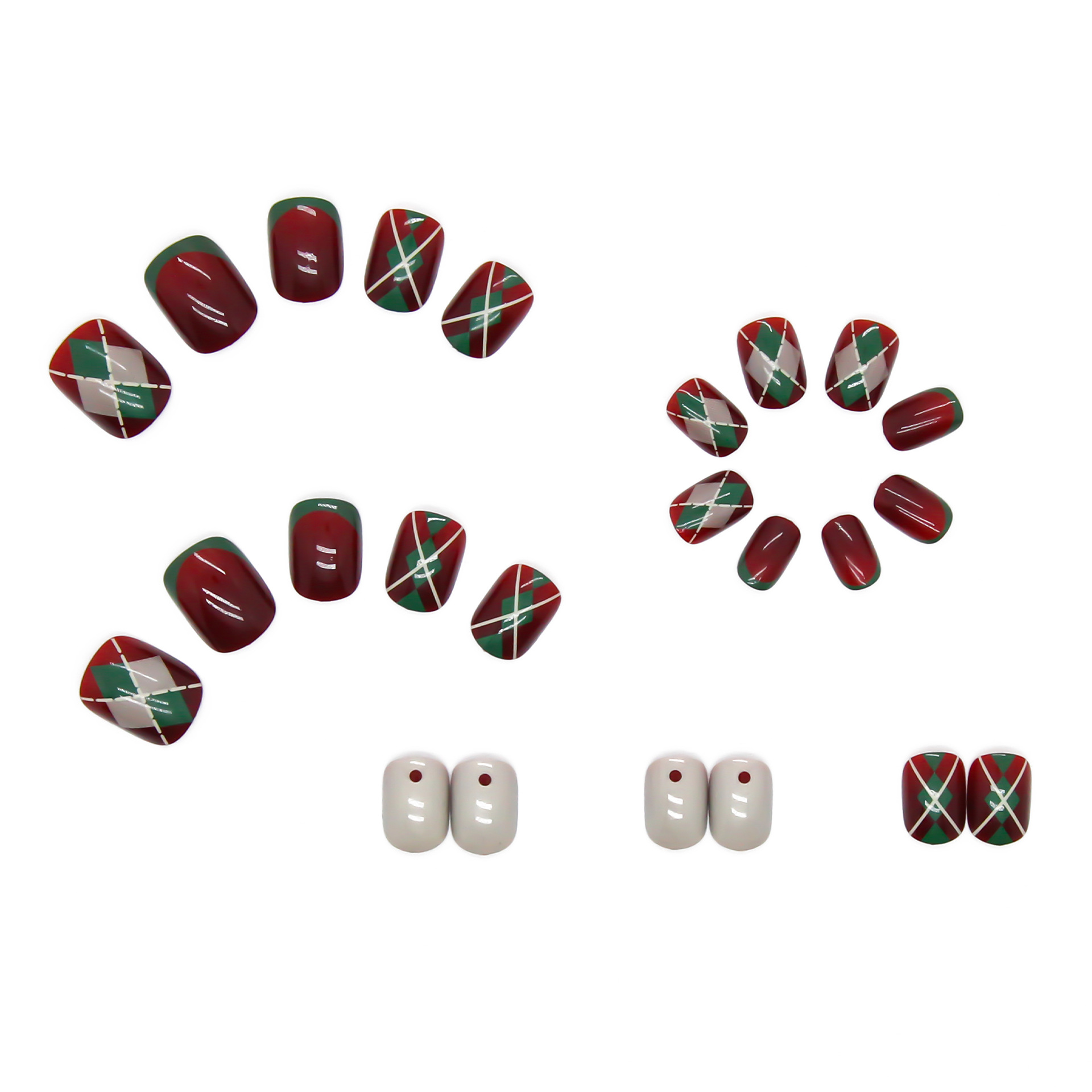 Nail art wearable nail stickers red diamond fake nails removable nail stickers