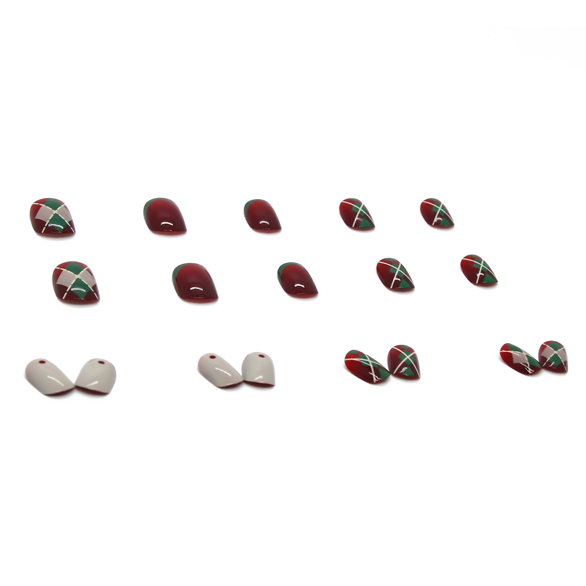 Nail art wearable nail stickers red diamond fake nails removable nail stickers