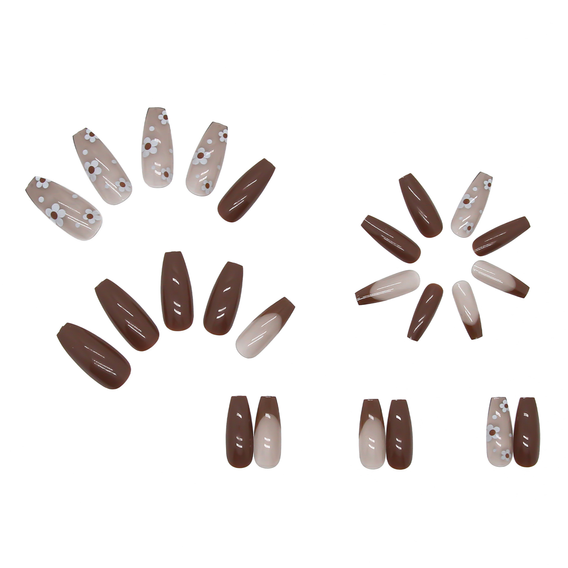 Ballet Nails Brown Long Island Iced Tea Long Nail Stickers Finished Nail Stickers Removable