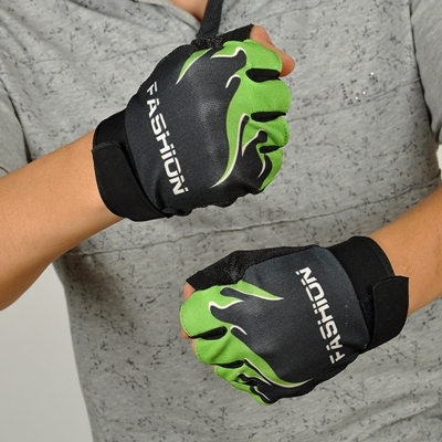 Cool Brand New Glove Mens Outdoor Sport Cycling Gloves Men Hiking Half Finger Fingerless Gloves Tactical Mittens Blue Flame New