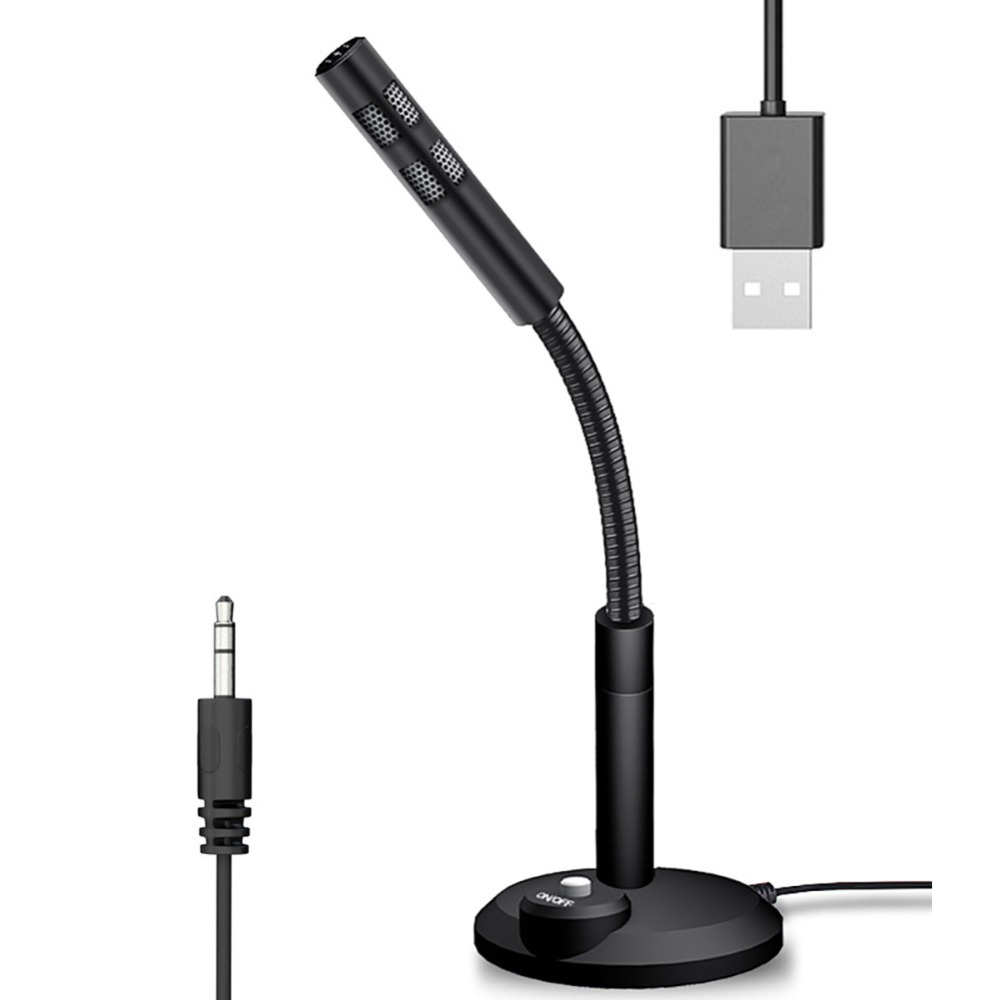 USB Desktop Microphone Mini Notebook Computer 3.5mm Microphone Studio Speech Mic Stand Holder For Pc
