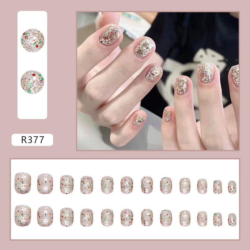 Nail Art Patch Short Shiny Fragments Champagne Finished