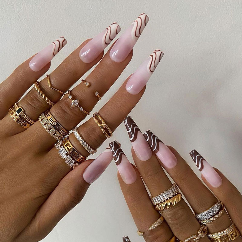 Nail Wearing Nail Art Patch Sticker ins Line Nail Art Patch