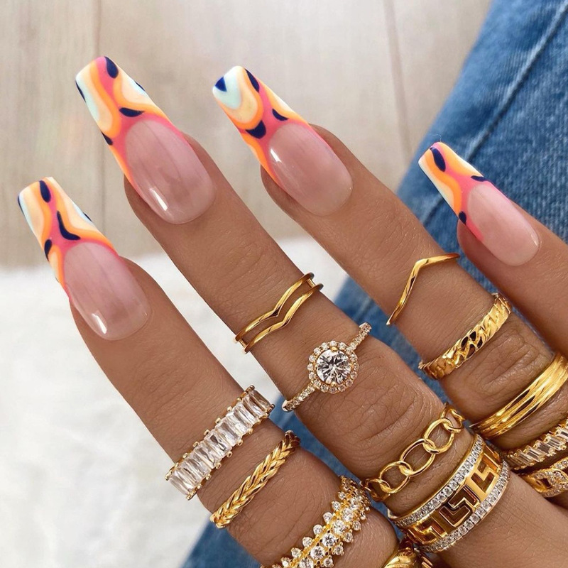 Long Nail Patches Wearable Nail Patches Ballet Nail Nails Detachable