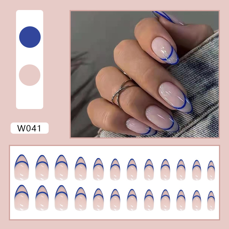 Nail Patches Wearable Nail Stickers Nail Art Pieces Finished Short Almond Nails