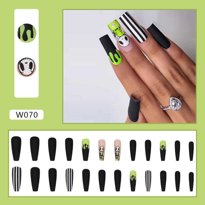 Nail stickers ballet nails black and white line nail stickers removable finished products