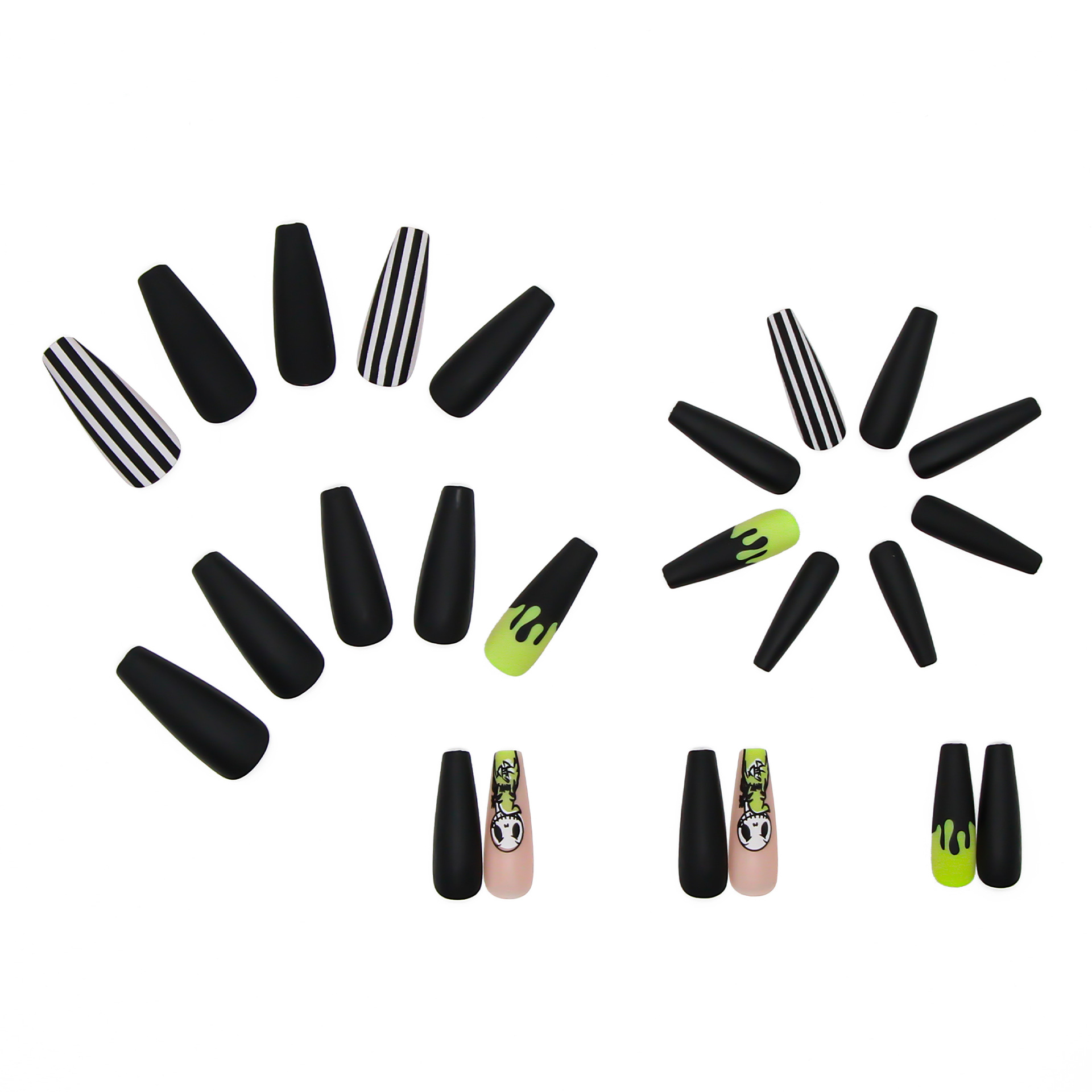 Nail stickers ballet nails black and white line nail stickers removable finished products