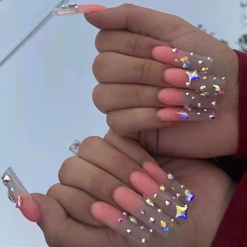 Nail Drill Gradient Wearing Armor Long Nail Piece Nail Stickers Removable