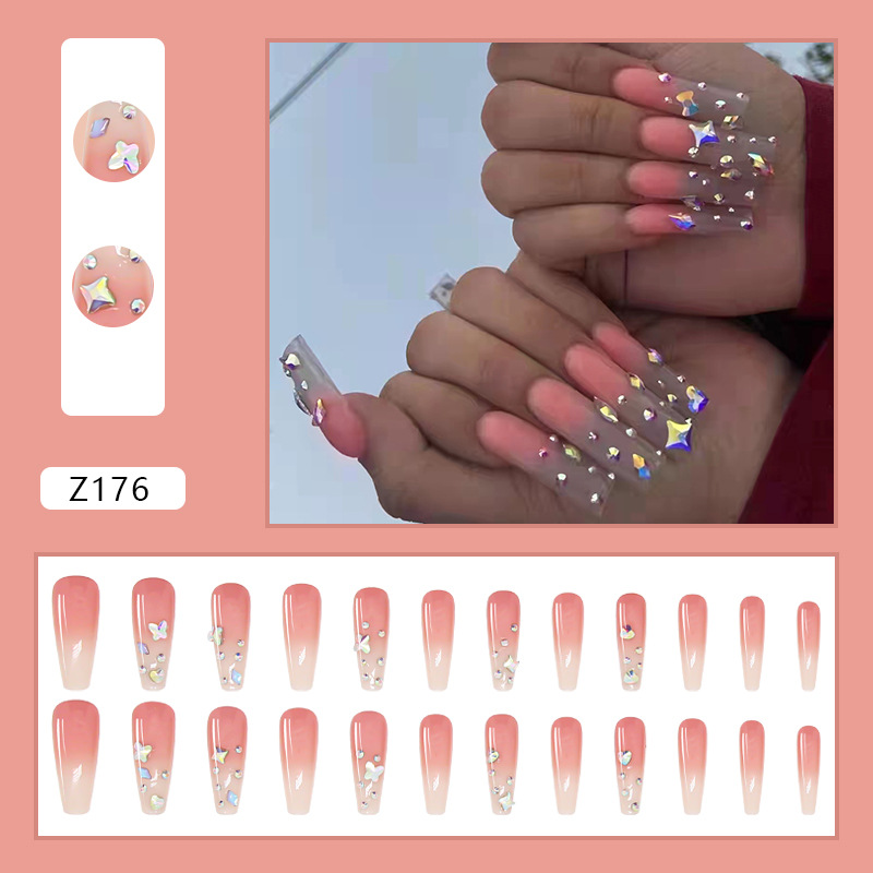 Nail Drill Gradient Wearing Armor Long Nail Piece Nail Stickers Removable
