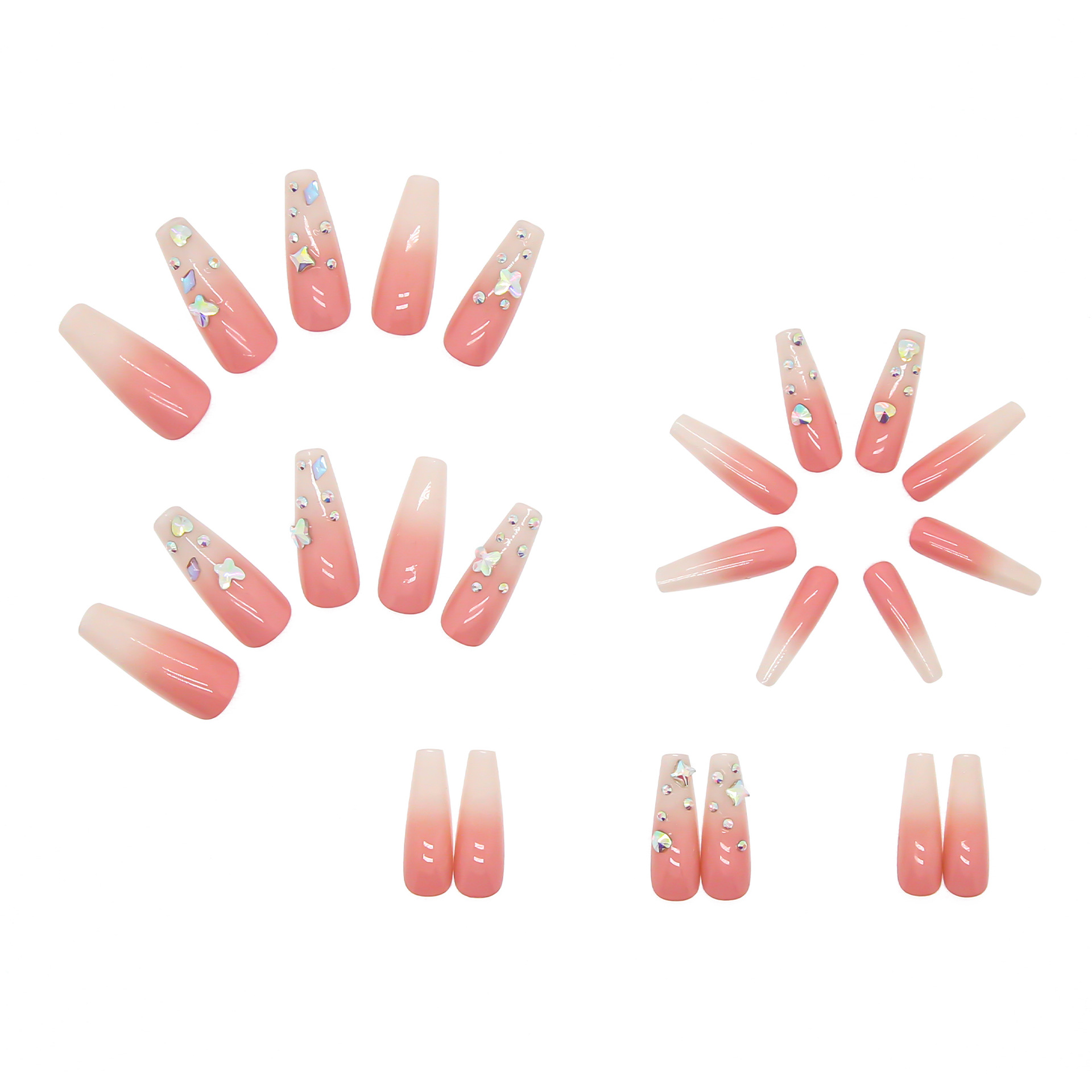 Nail Drill Gradient Wearing Armor Long Nail Piece Nail Stickers Removable