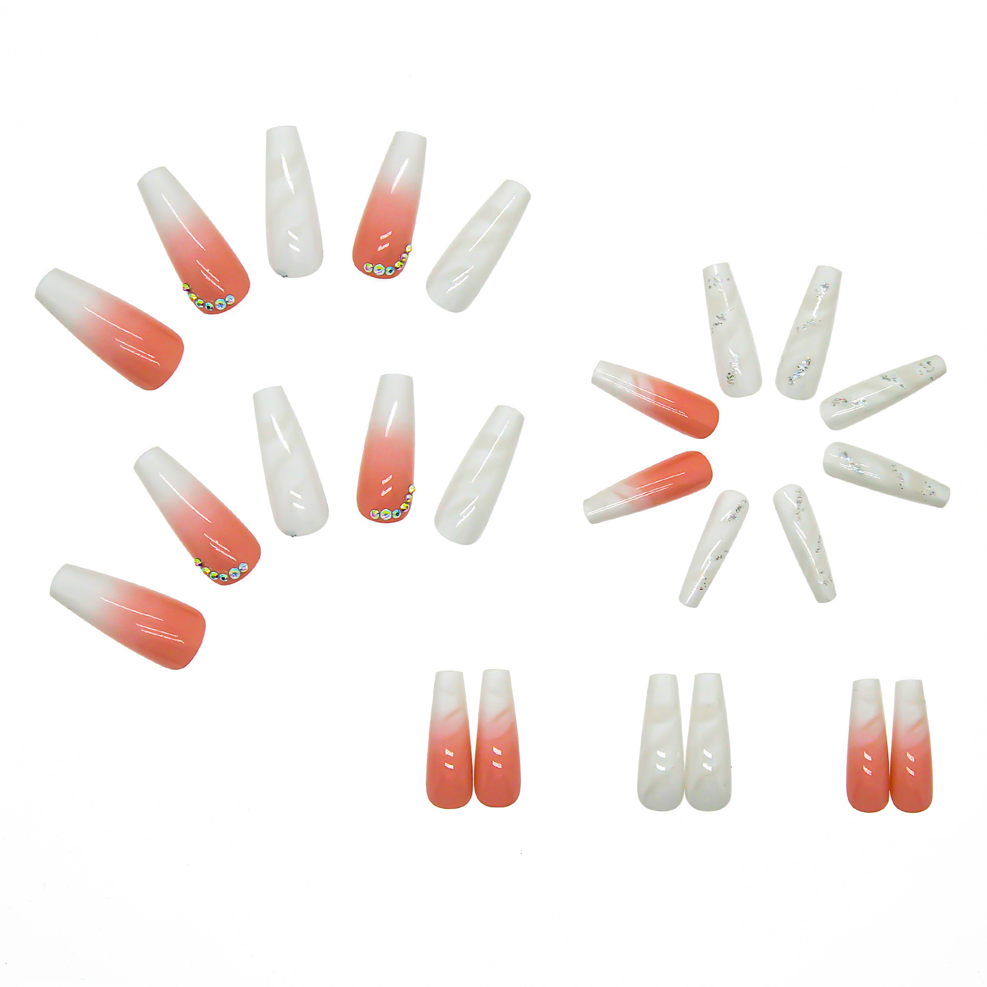 Smudged gradient with drilled manicure removable nail patch nail manicure-free naill