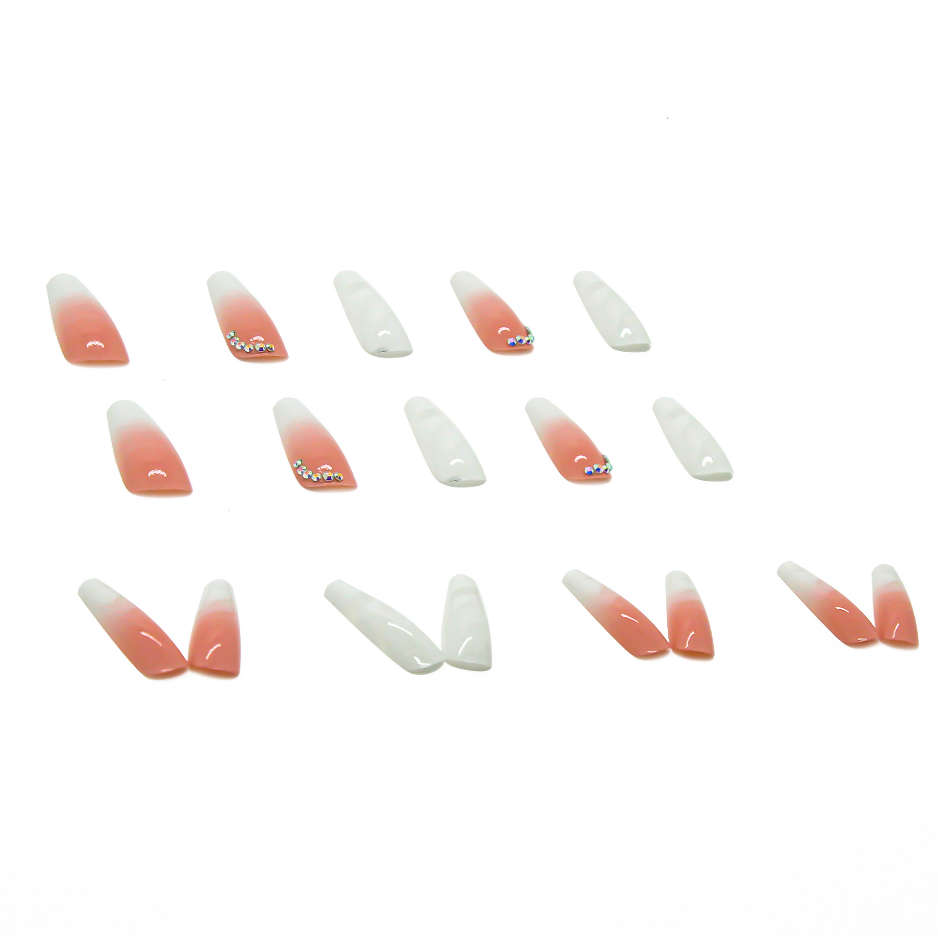 Smudged gradient with drilled manicure removable nail patch nail manicure-free naill