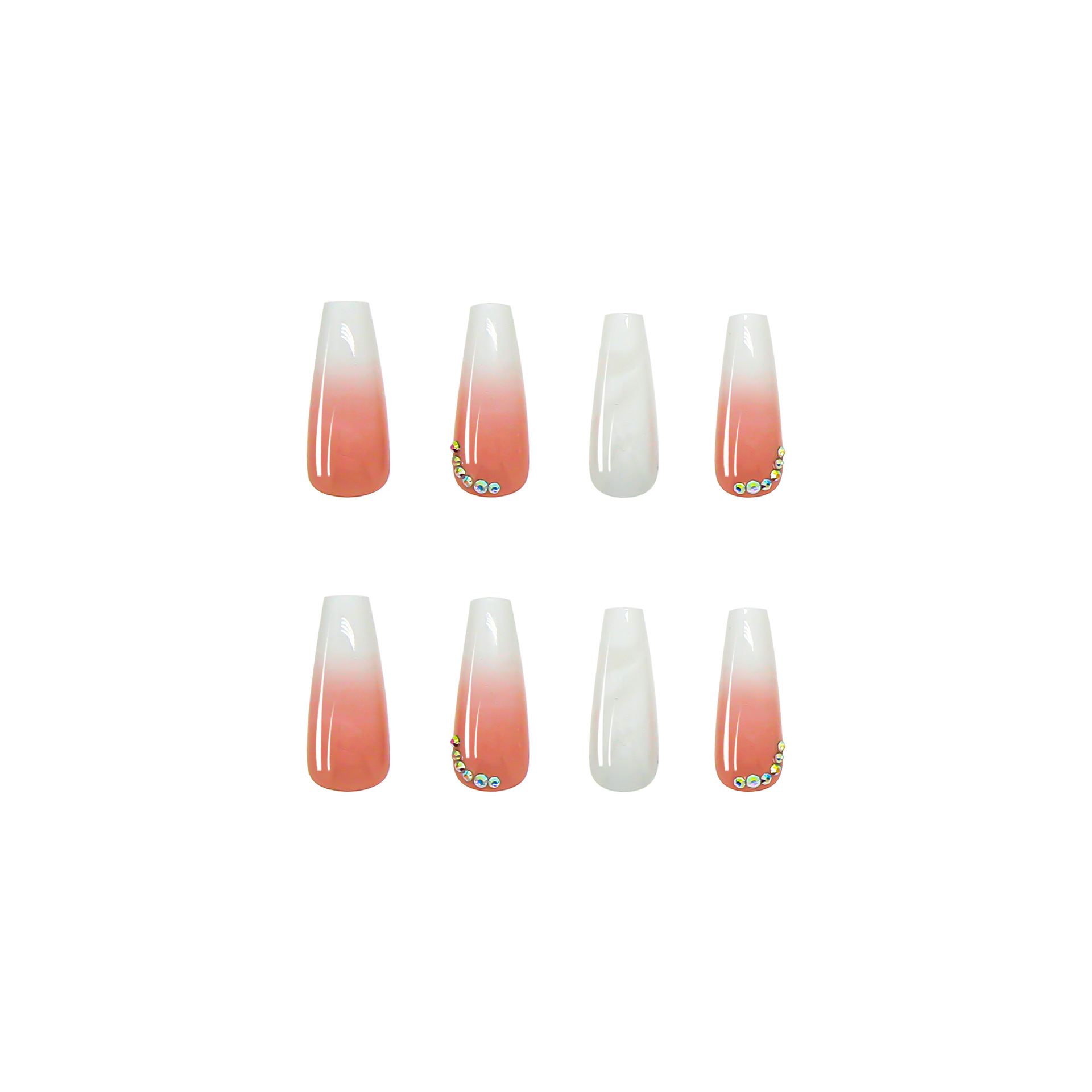 Smudged gradient with drilled manicure removable nail patch nail manicure-free naill
