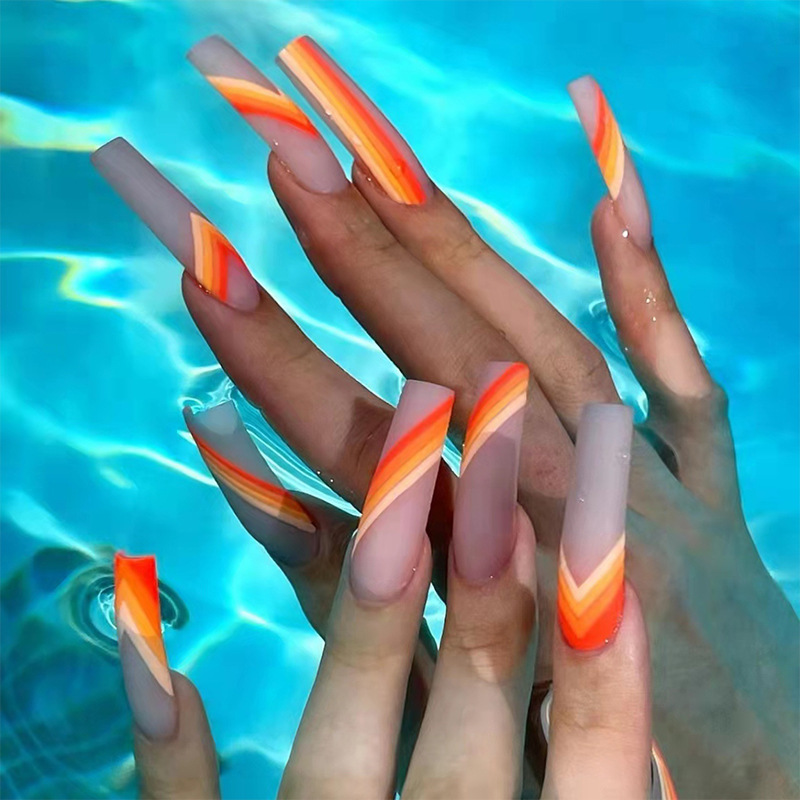 Line Nails Wearable Nail Art Fake Nail Nail Art Finished Removable