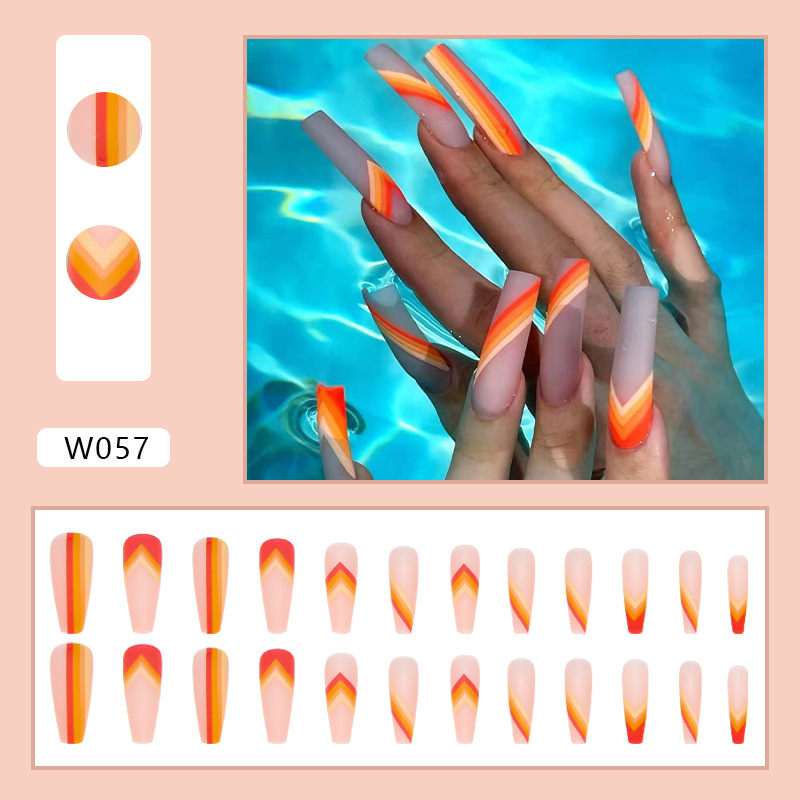Line Nails Wearable Nail Art Fake Nail Nail Art Finished Removable