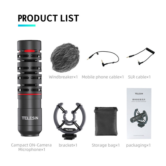 3.5 mm Condenser Recording Microphone on-Camera Universal for iPhone Android Canon Sony SLR DSLR Mac Tablet Vlogging