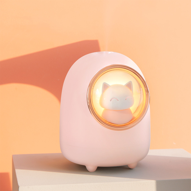 DADAWINDY 350ml Cute Cat Air Humidifier Rechargable Diffuser USB Mist Maker Mini Humidificator With Night Lights For Bedroom