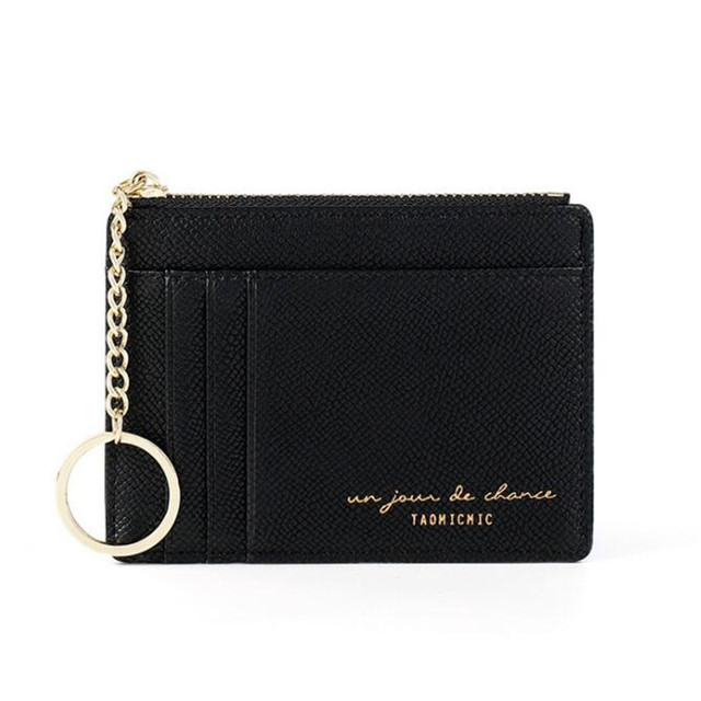 New Women Wallets Zipper PU Leather Coin Purse Mini Key Chain Small Wallet Multi-card Bit Card Holder Card Holder