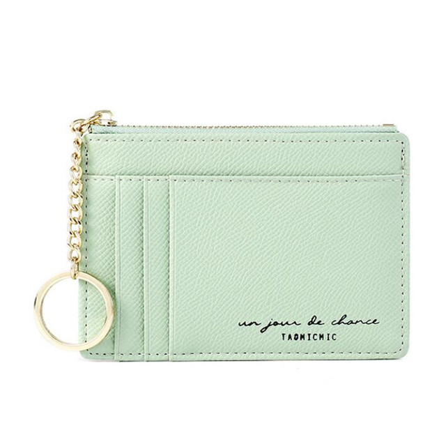 New Women Wallets Zipper PU Leather Coin Purse Mini Key Chain Small Wallet Multi-card Bit Card Holder Card Holder
