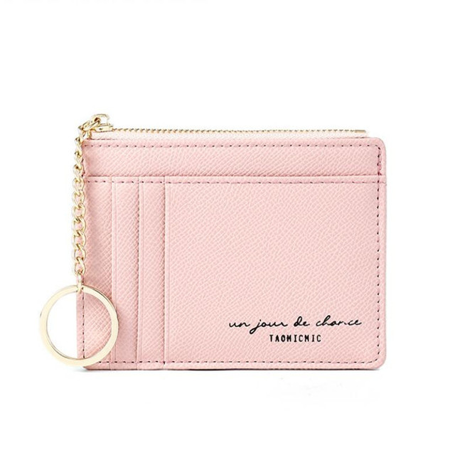New Women Wallets Zipper PU Leather Coin Purse Mini Key Chain Small Wallet Multi-card Bit Card Holder Card Holder