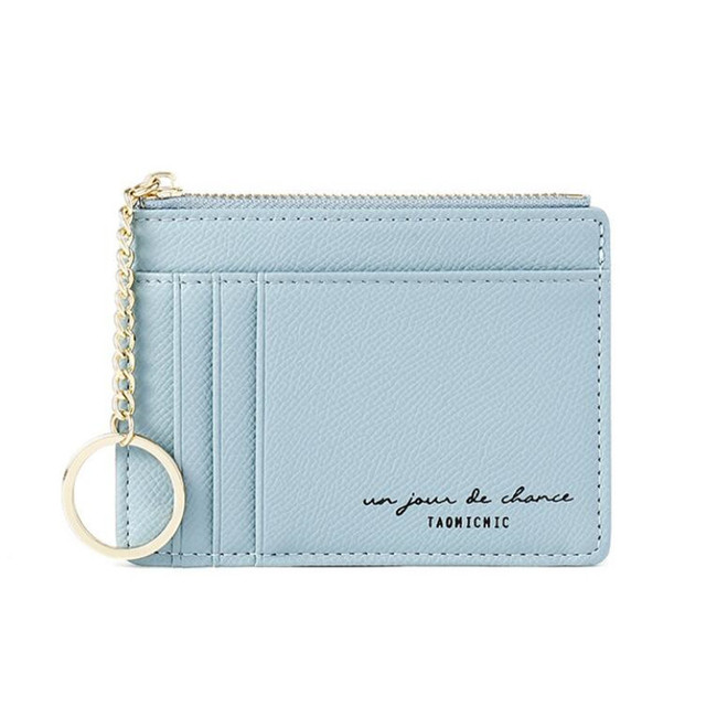 New Women Wallets Zipper PU Leather Coin Purse Mini Key Chain Small Wallet Multi-card Bit Card Holder Card Holder