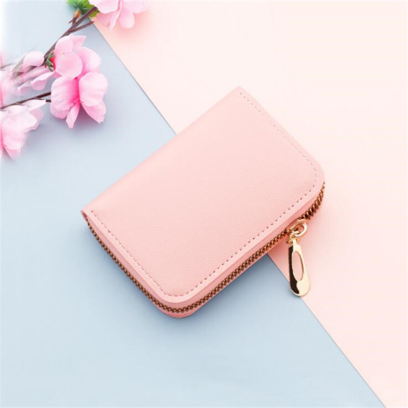 Business Card Holder Genuine Leather Credit Card Holder Women Zipper Pocket Unisex Card Case Zipper Coin Purse bags