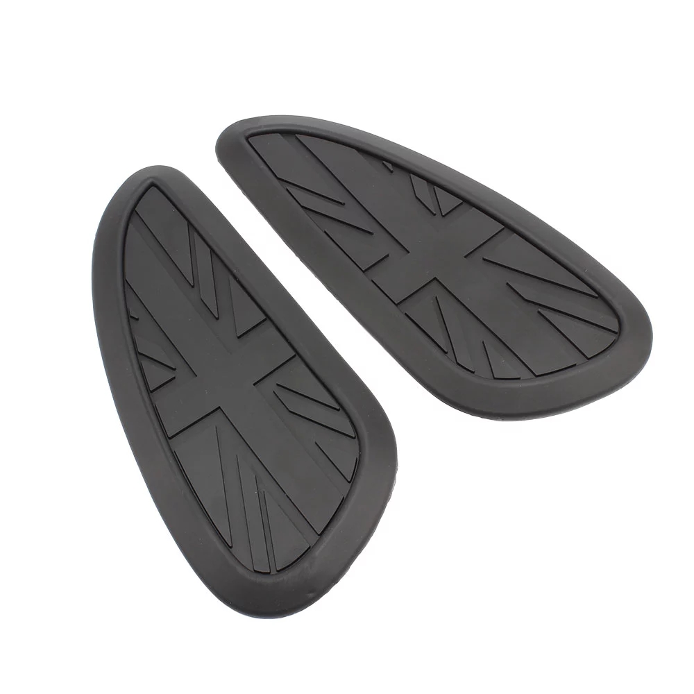 Motorcycle Cafe Racer Gasoline Fuel Tank Rubber Sticker Protective Cover Sheath Knee Fuel Tank Pad Handle Decal Union Jack Logo