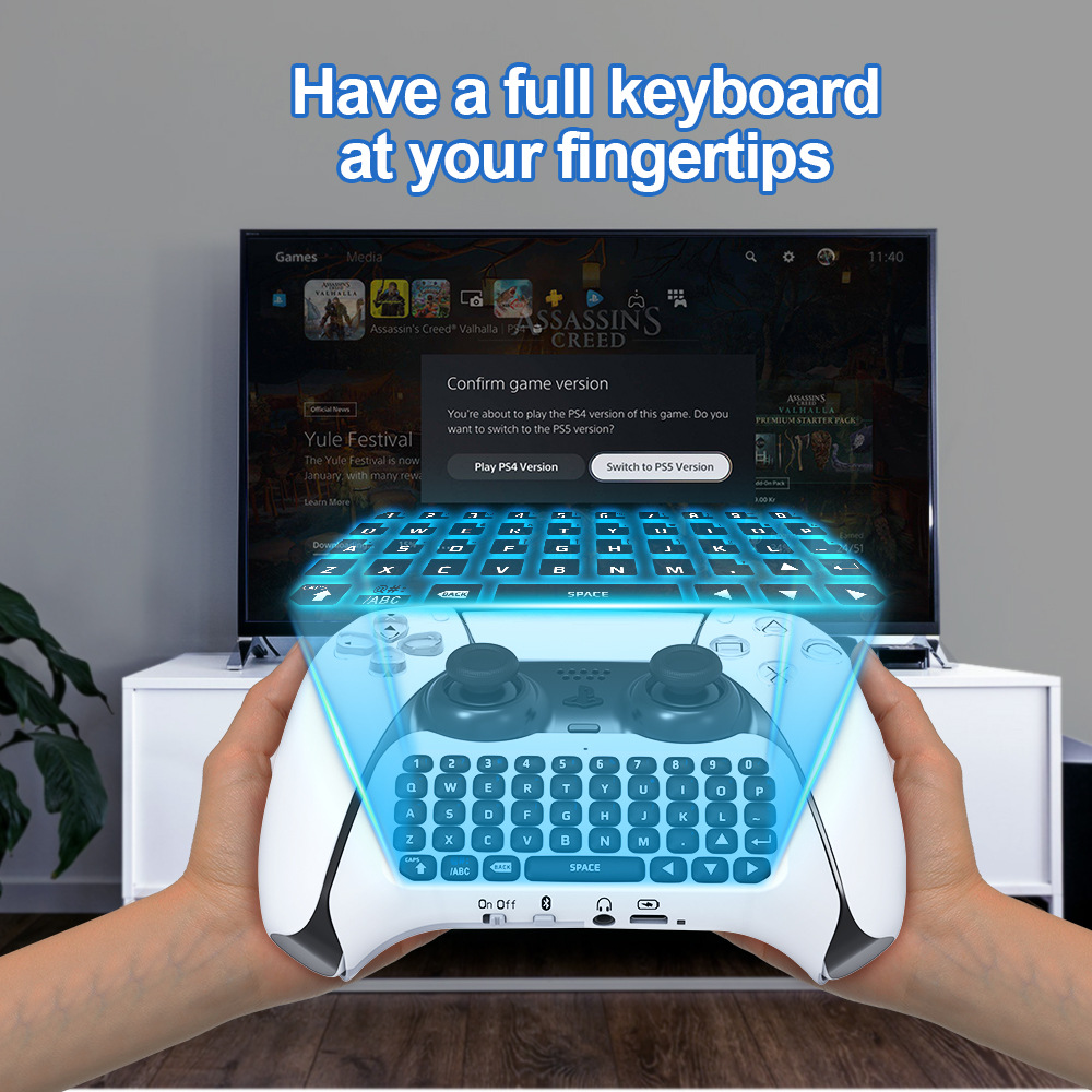 Gamepad Keyboard for PS5 Game Handle Bluetooth Wireless Keyboard External  Support Chat Voice Bluetooth Keyboard Accessories