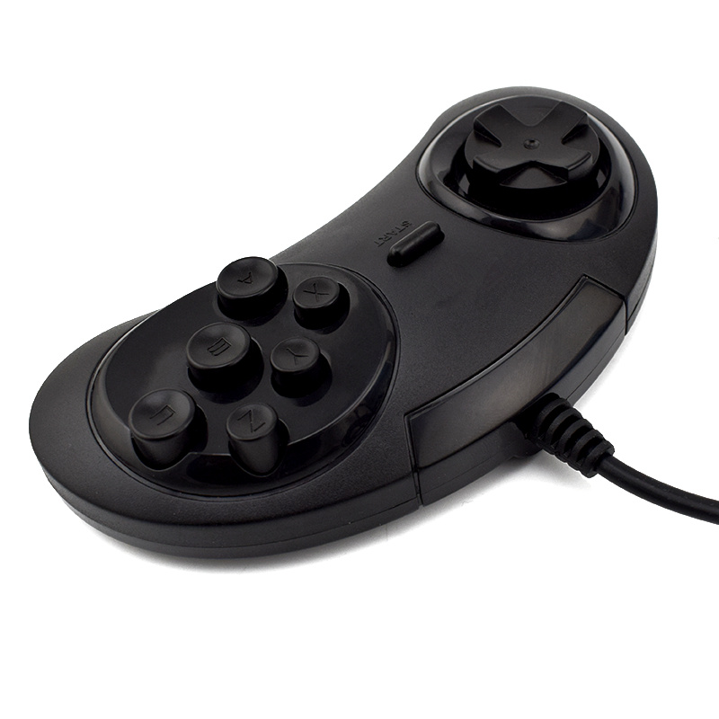 Wired USB Classic Gamepad 6 Buttons USB Gaming Joystick Holder for PC MAC Drive Controllers