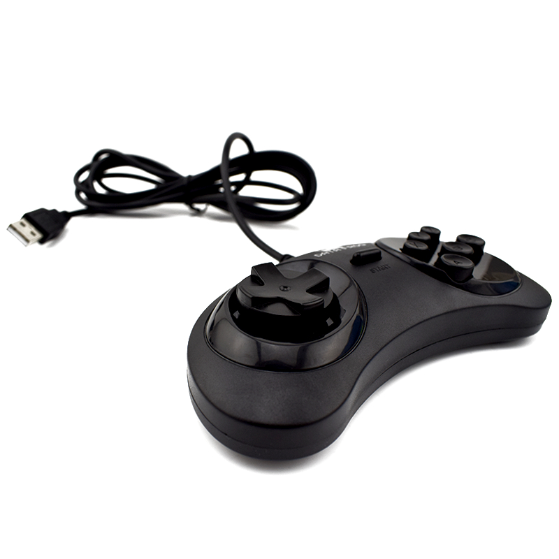 Wired USB Classic Gamepad 6 Buttons USB Gaming Joystick Holder for PC MAC Drive Controllers