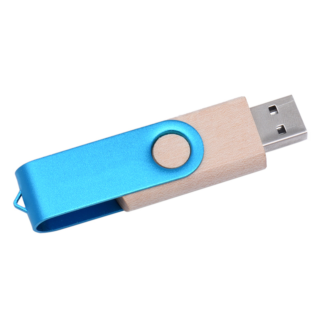 Wooden Rotating USB+Flip BOX Flash Drive 2.0