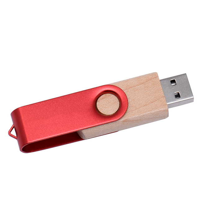 Wooden Rotating USB+Flip BOX Flash Drive 2.0