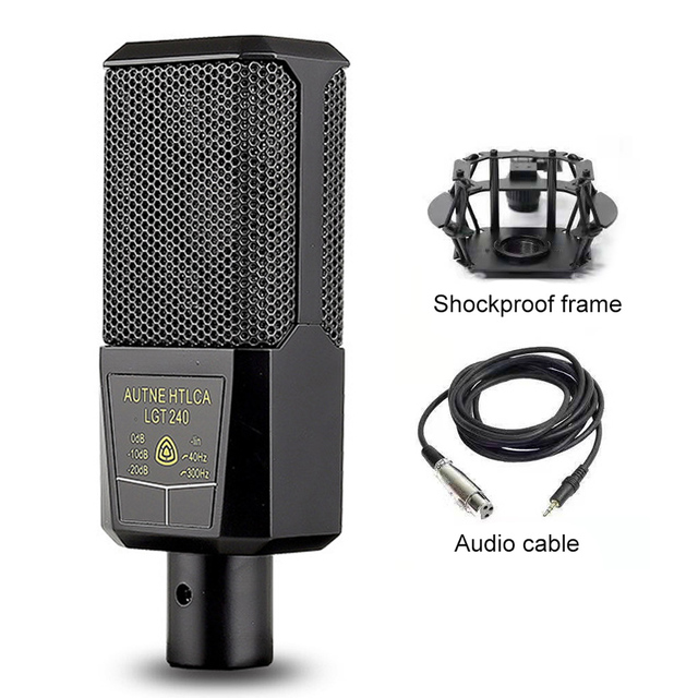 LGT240 Professional Condenser Microphone Mic Large Diaphragm Square Computer Mobile Phone K Song Live Streaming Microphones