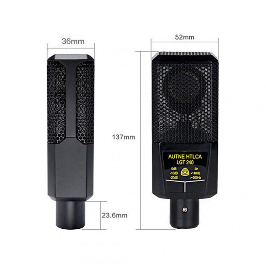 LGT240 Professional Condenser Microphone Mic Large Diaphragm Square Computer Mobile Phone K Song Live Streaming Microphones