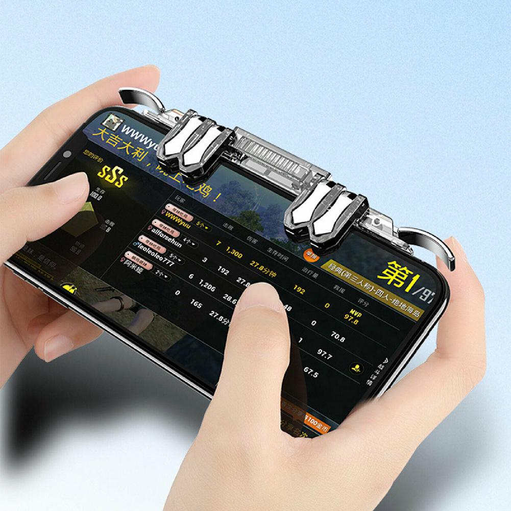 New K19 PUBG Game Controller Gamepad Joystick L1R1 Metal Trigger Button Free Fire Shooting Gamepad For iPhone Android Phone