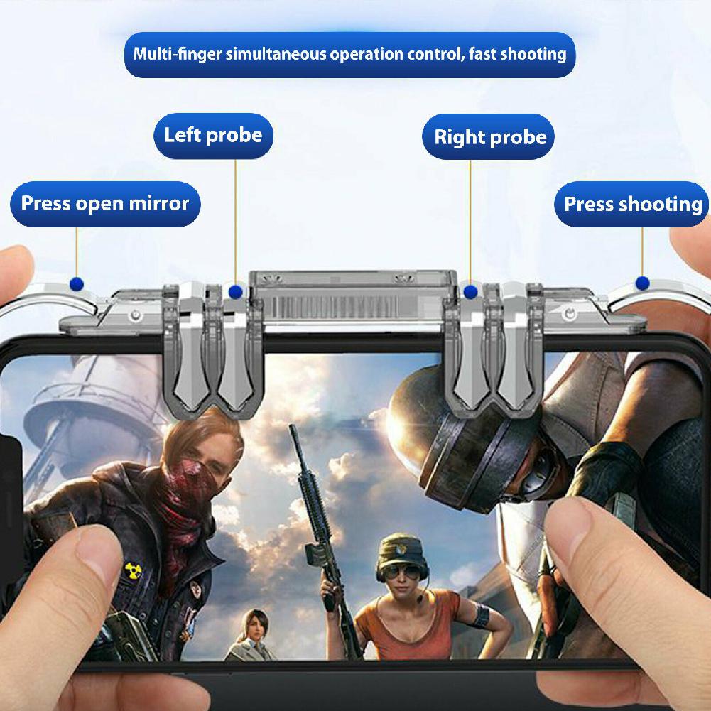 New K19 PUBG Game Controller Gamepad Joystick L1R1 Metal Trigger Button Free Fire Shooting Gamepad For iPhone Android Phone