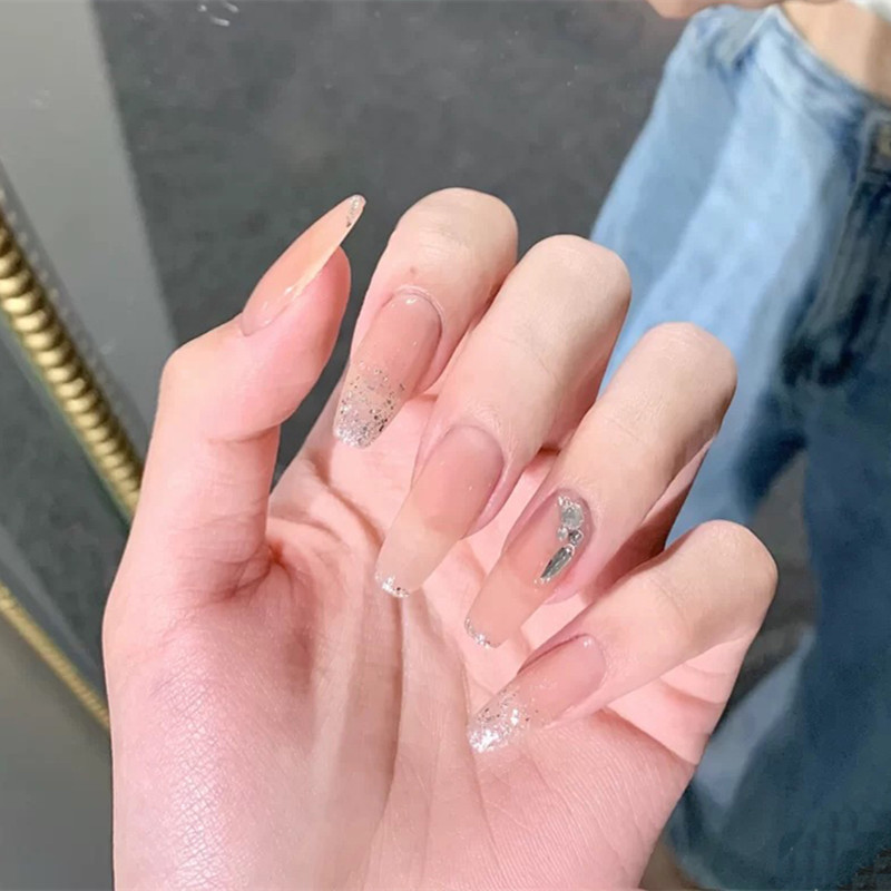Nail patch finished manicure patch wearable nail detachable nail drill European and American ballet nails 24 pieces