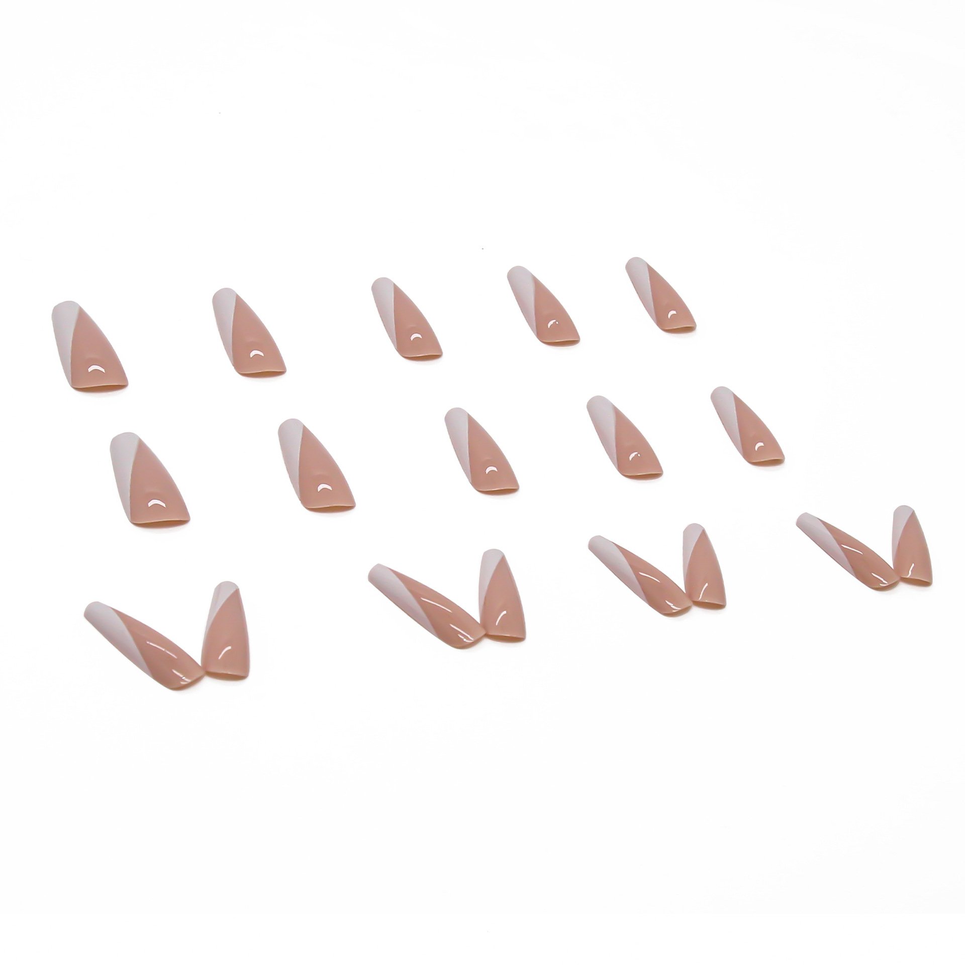Nail piece Nail piece half oblique French nude color nail sticker long ballet nail piece