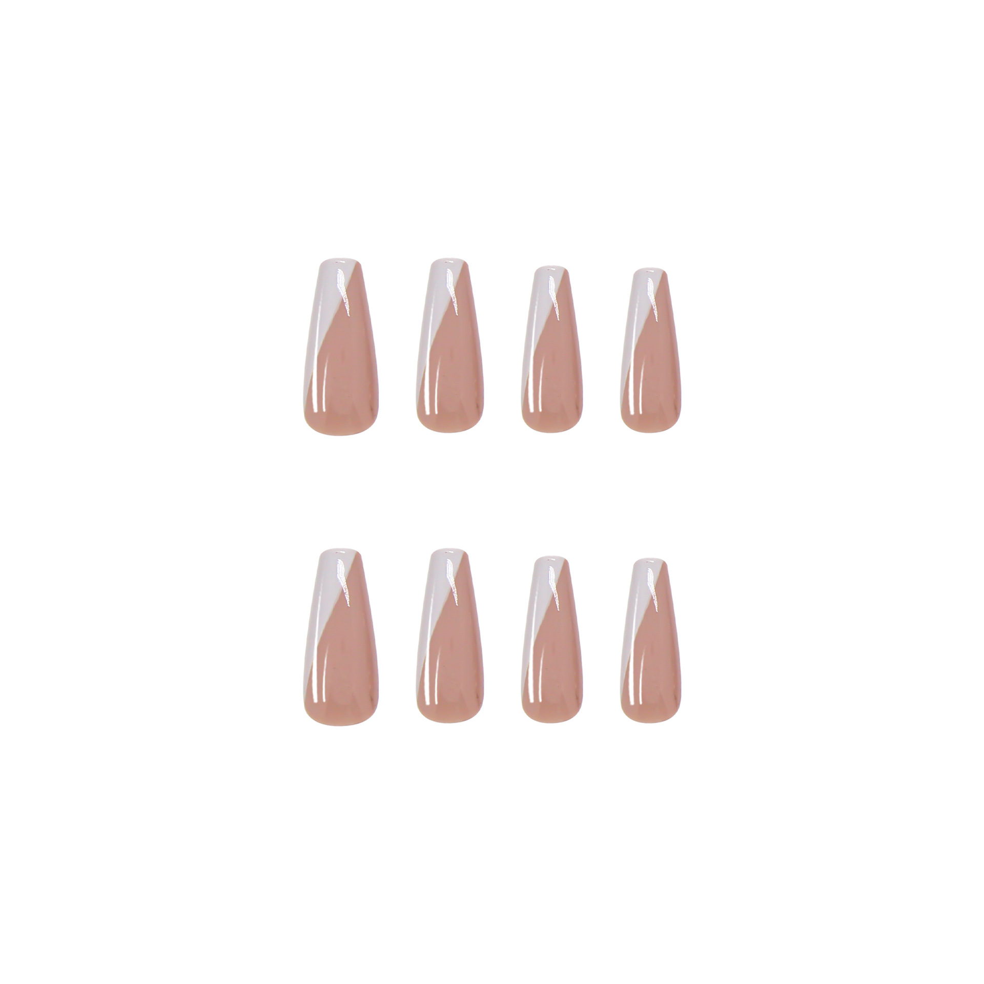 Nail piece Nail piece half oblique French nude color nail sticker long ballet nail piece