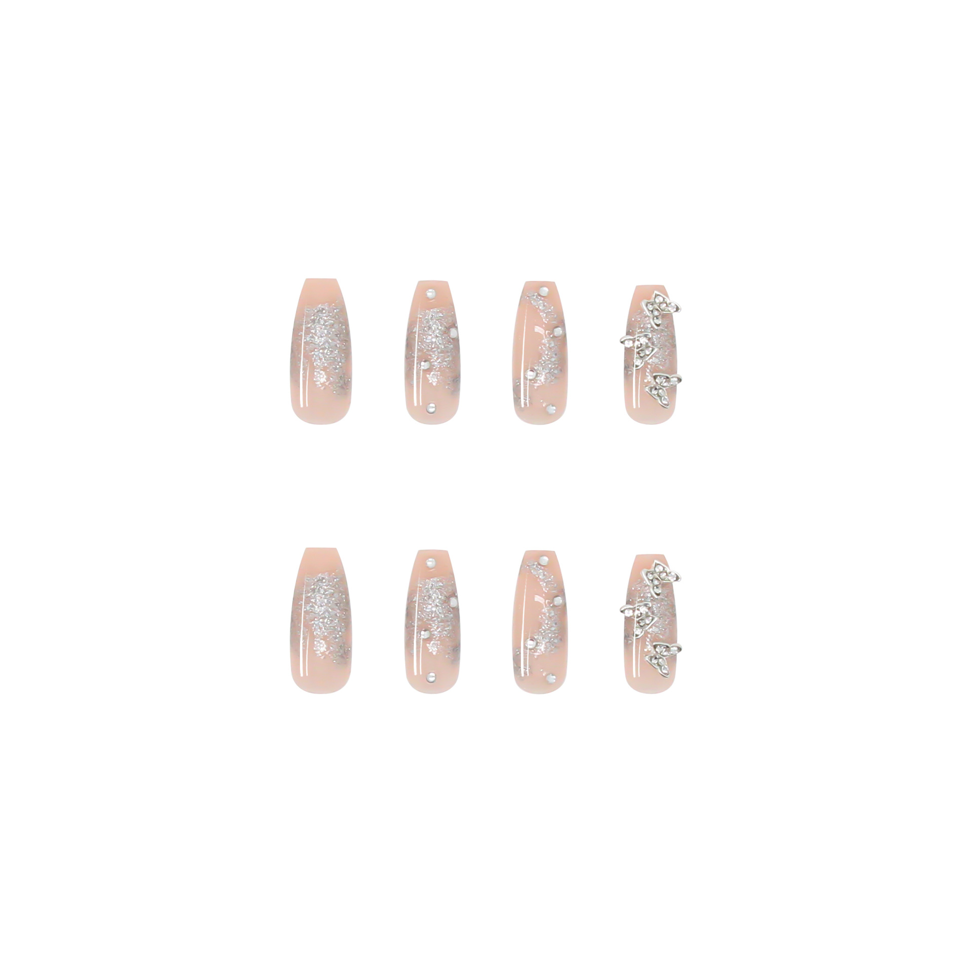 Nail stickers butterfly fluttering broken diamond gradient gentle manicure finished nail piece detachable